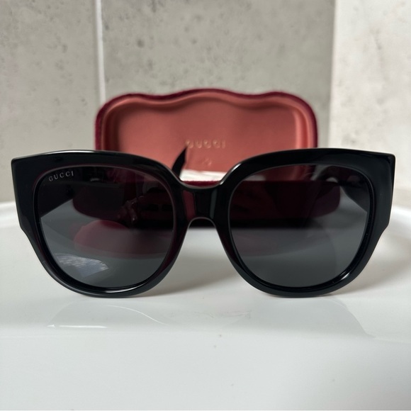 Gucci Black 55mm Square Sunglasses main image 14